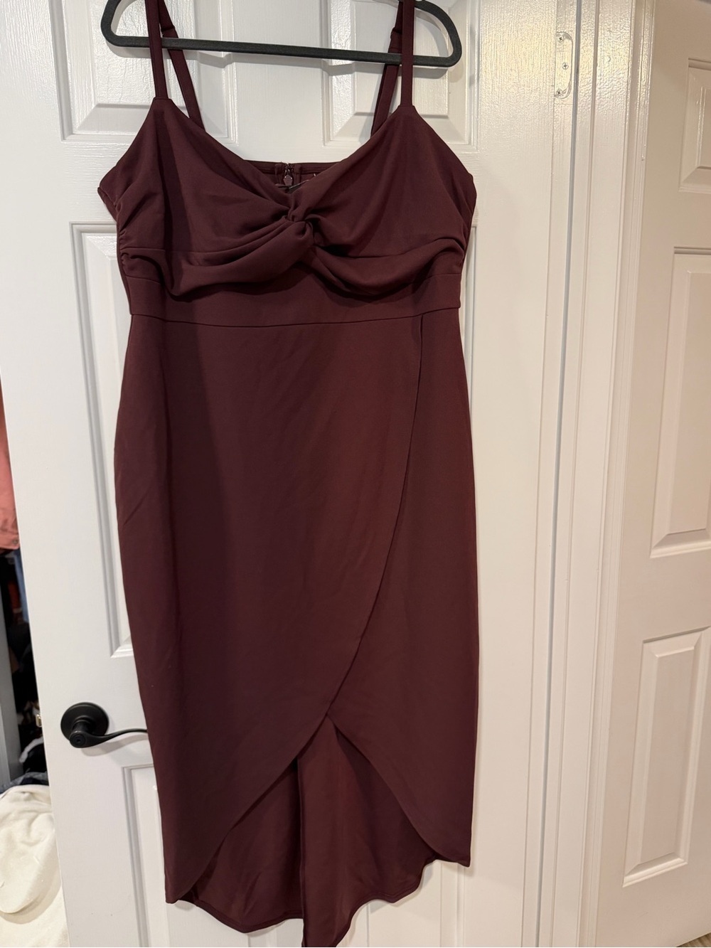 Torrid Twist-Front Midi Dress in Burgundy